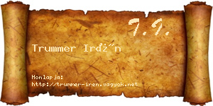 Trummer Irén névjegykártya